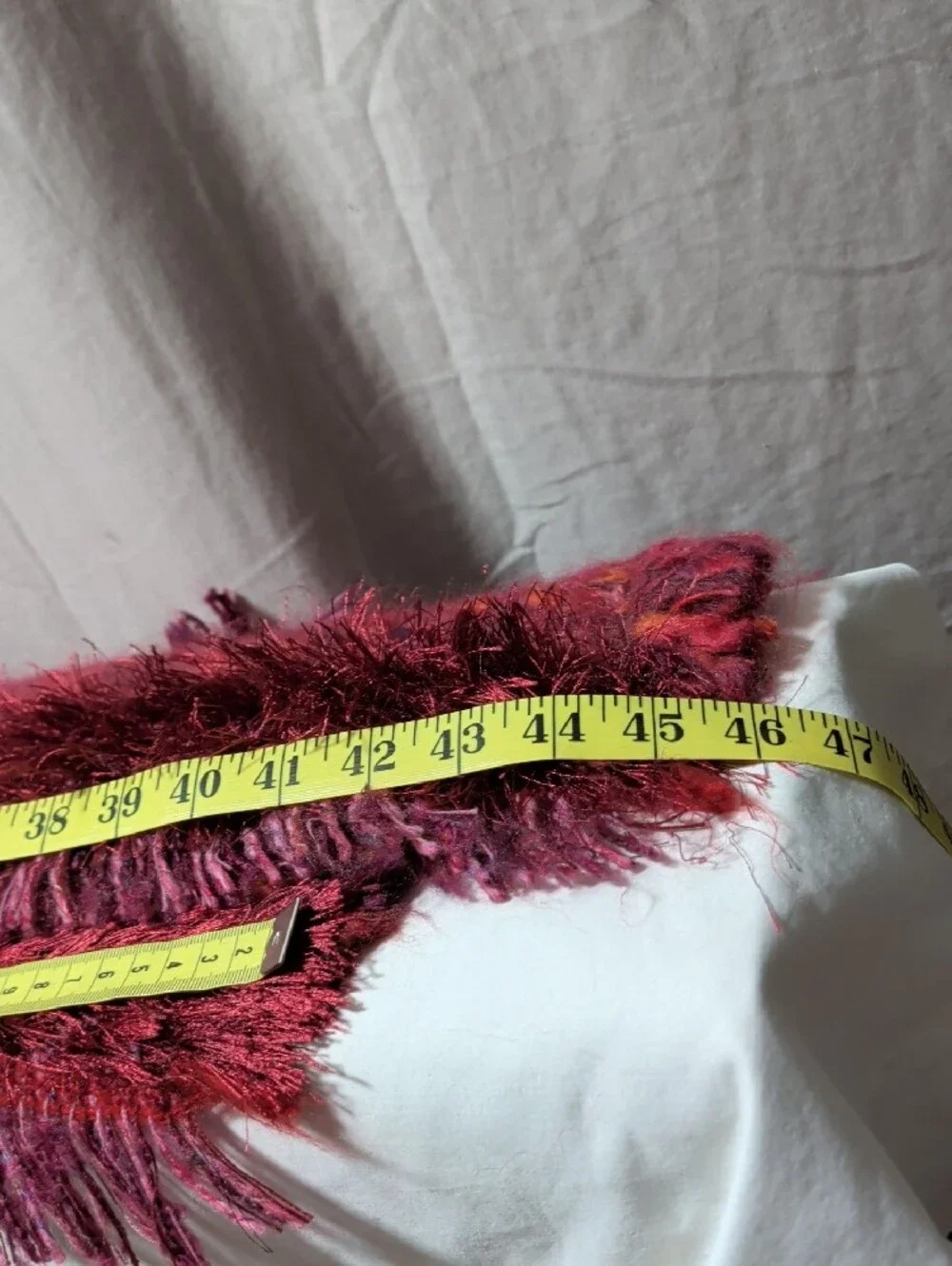 Fringed Hooded Scarf Wrap in Deep Magenta Warm & Cozy